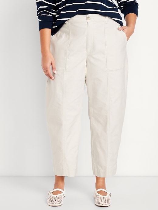 Image number 5 showing, High-Waisted Canvas Barrel Ankle Pants