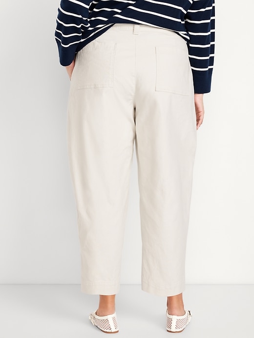 Image number 6 showing, High-Waisted Canvas Barrel Ankle Pants