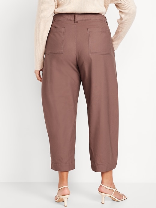 Image number 8 showing, High-Waisted Canvas Barrel Ankle Pants