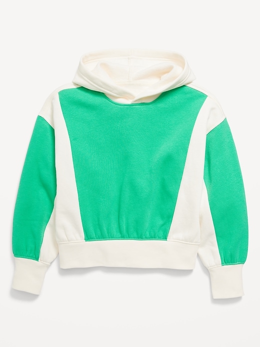 View large product image 2 of 3. Vintage Oversized Color-Block Pullover Hoodie for Girls