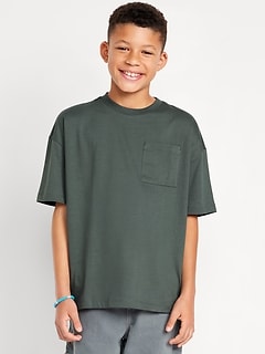 Oversized Short-Sleeve Pocket T-Shirt for Boys