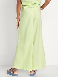 Image number 2 showing, High-Waisted Linen-Blend Wide-Leg Pants for Girls