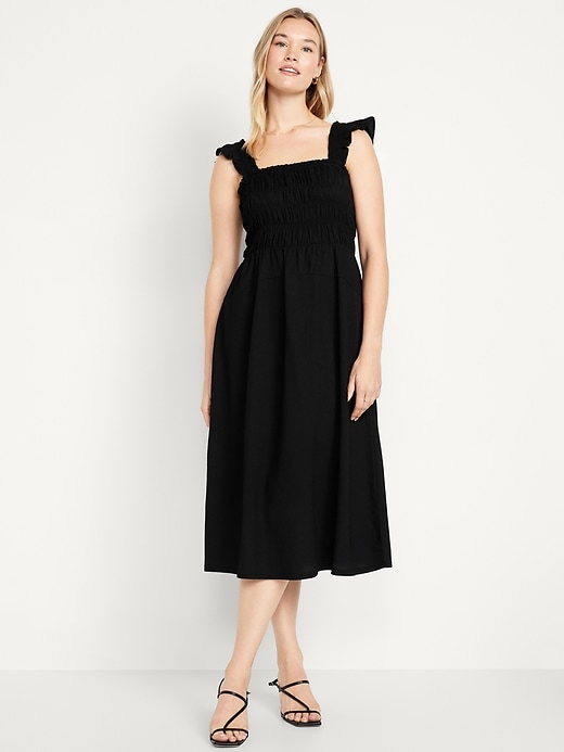 Image number 4 showing, Fit &amp; Flare Smocked Midi Dress