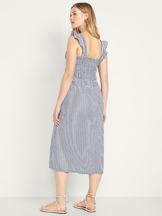 Image number 5 showing, Fit &amp; Flare Smocked Gingham Midi Dress