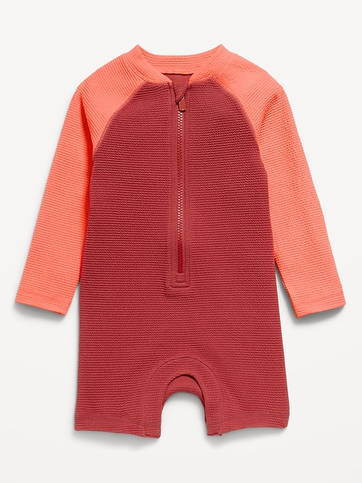 View large product image 1 of 2. Color-Block Swim Rashguard One-Piece for Baby