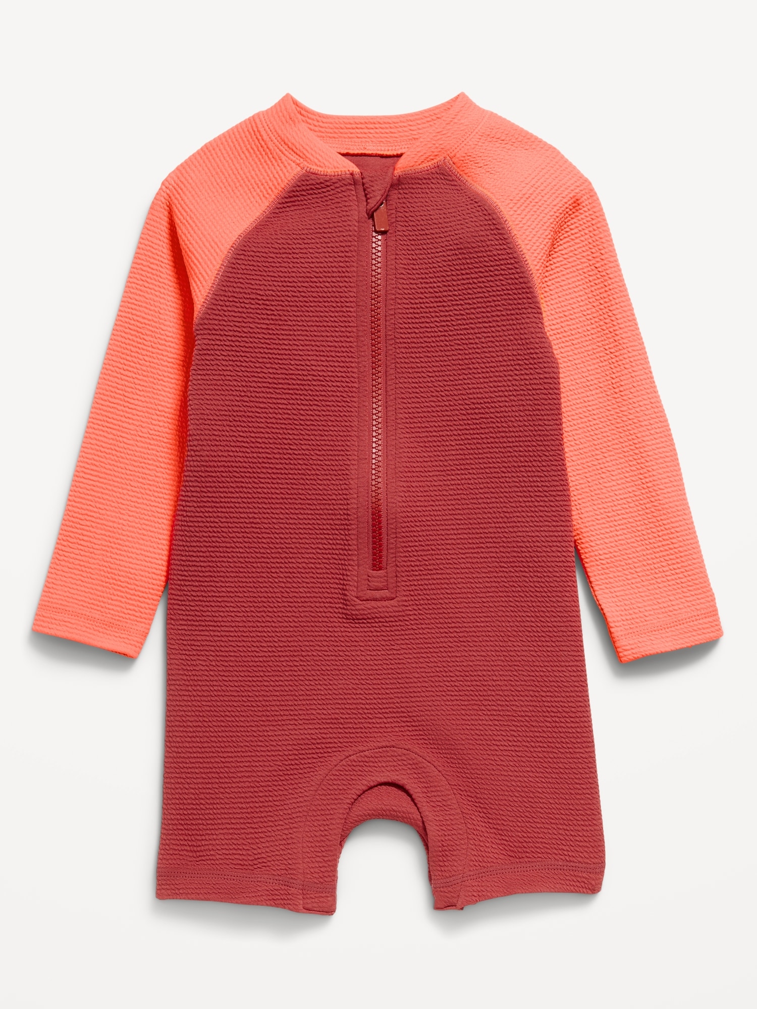 Color-Block Swim Rashguard One-Piece for Baby