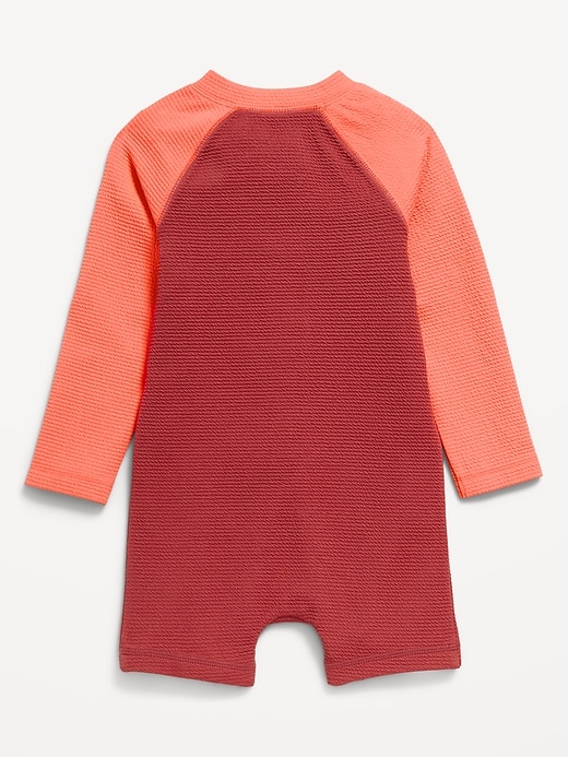 View large product image 2 of 2. Color-Block Swim Rashguard One-Piece for Baby