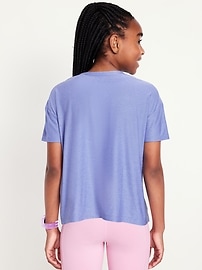 Image number 2 showing, CloudMotion Cropped Graphic Performance T-Shirt for Girls