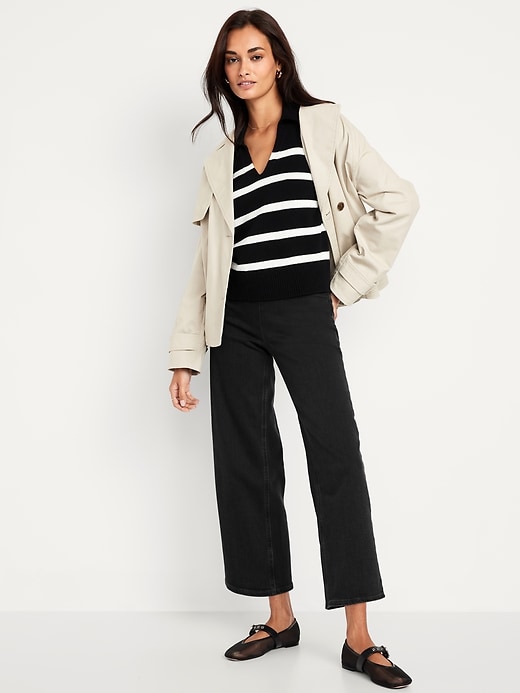 Image number 1 showing, High-Waisted Weekender Pull-On Crop Flare Jeans