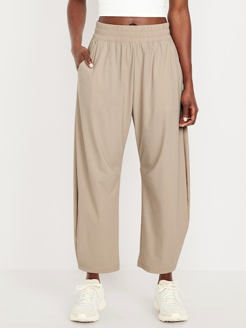 High-Waisted SleekTech Barrel Ankle Pants - Savanna Grass