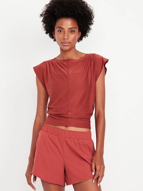 CloudMotion Ruched Top - Cherry Birch