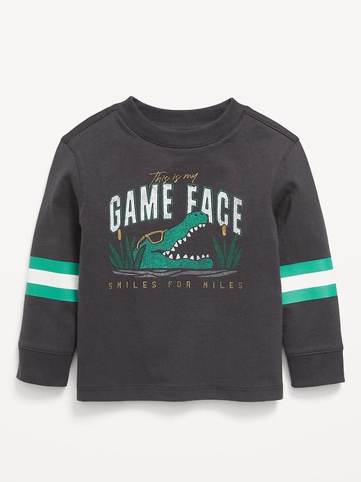 View large product image 1 of 1. Oversized Long-Sleeve Graphic T-Shirt for Toddler Boys