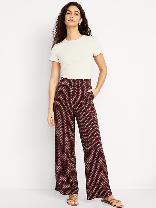 Image number 1 showing, High-Waisted Playa Wide-Leg Pants