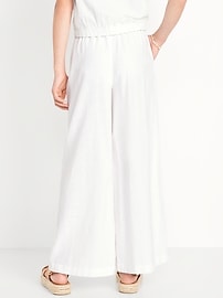 Image number 2 showing, High-Waisted Linen-Blend Wide-Leg Pants for Girls