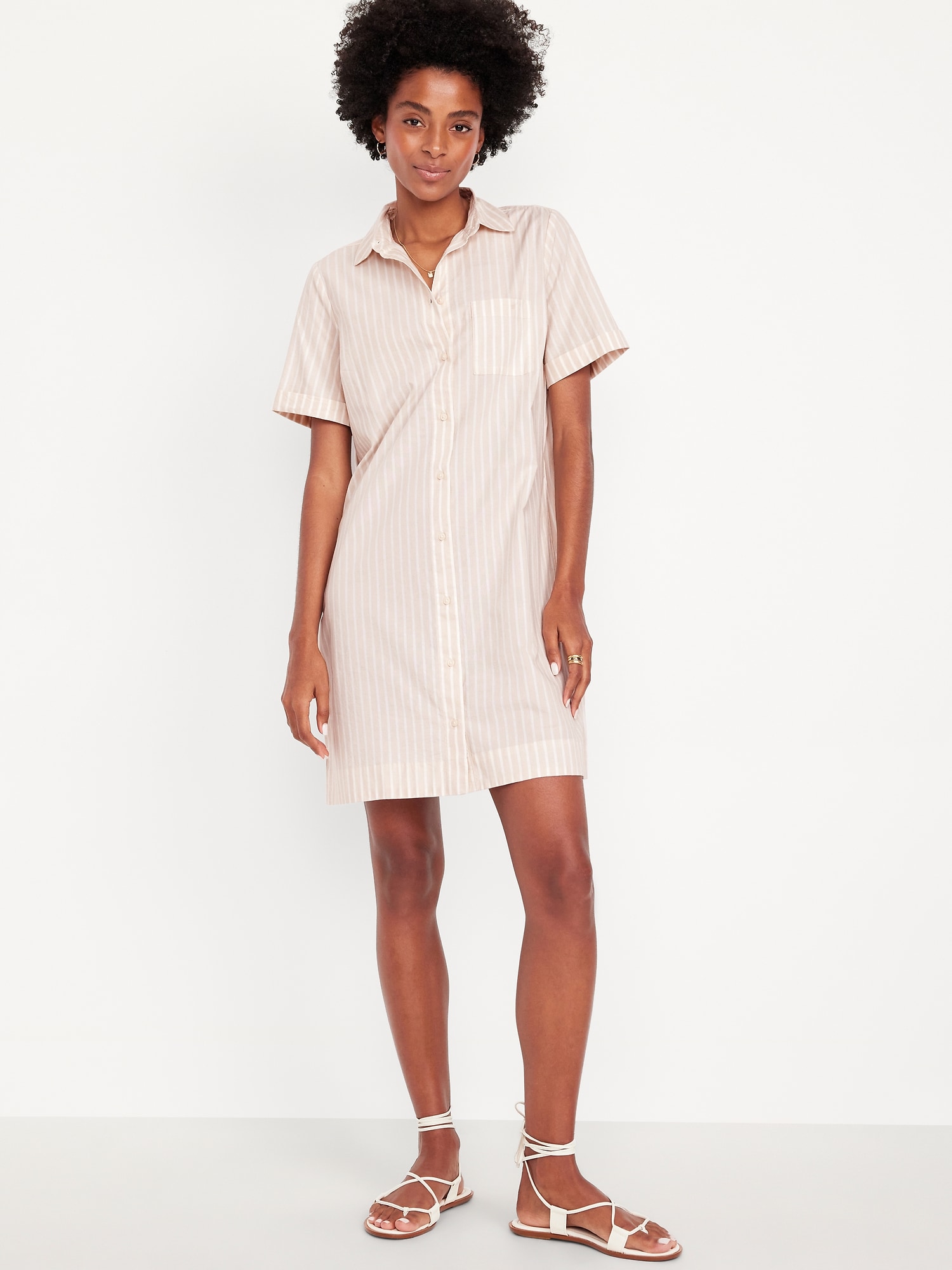 button-down mini shirt dress