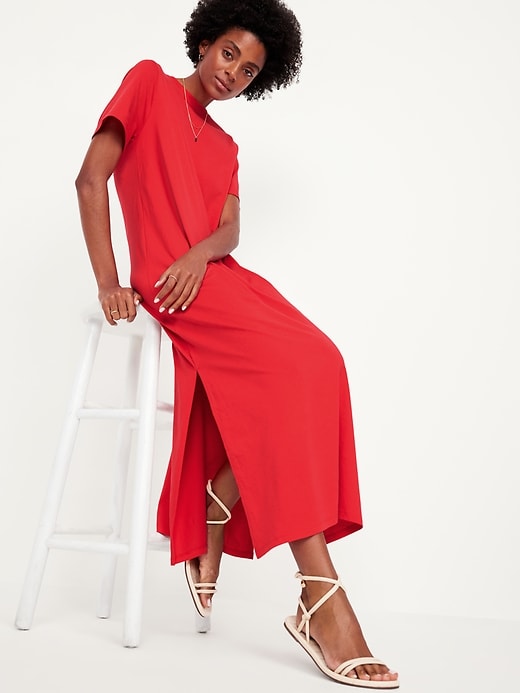 old navy maxi shirt dress Vintage Crew-Neck Maxi T-Shirt Dress