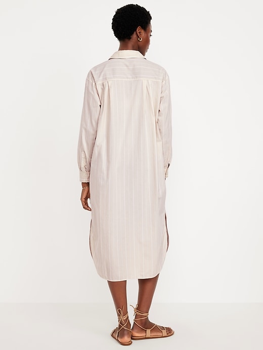 Image number 2 showing, Striped Midi Shirt Dress