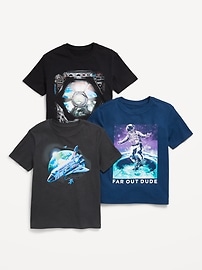 Image number 1 showing, Short-Sleeve Graphic T-Shirt 3-Pack for Boys