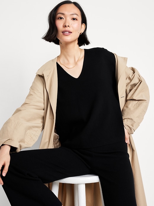 Image number 3 showing, Bell-Sleeve V-Neck Sweater