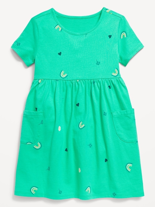 View large product image 1 of 1. Printed Jersey-Knit Short-Sleeve Dress for Toddler Girls