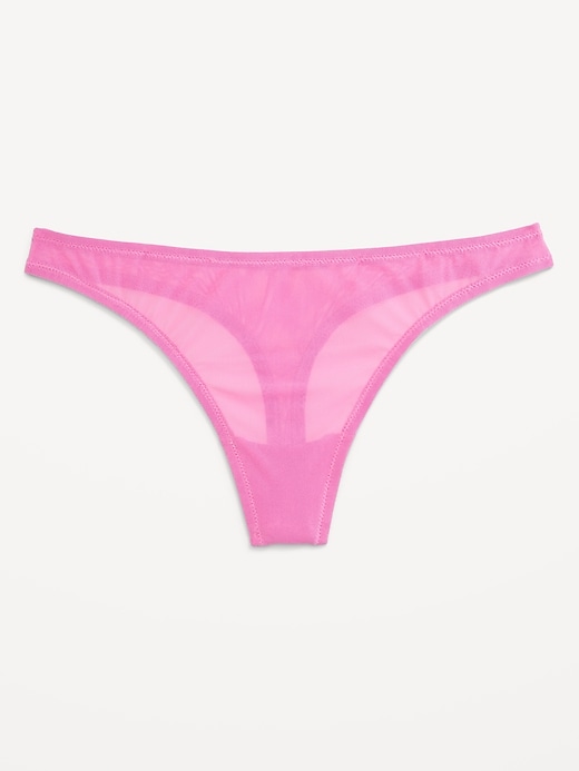 Image number 4 showing, Low-Rise Mesh Thong Underwear