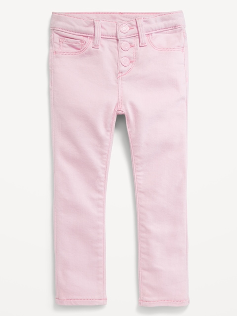 High-Waisted Rockstar 360° Stretch Button-Fly Jeggings for Toddler Girls - Oleander