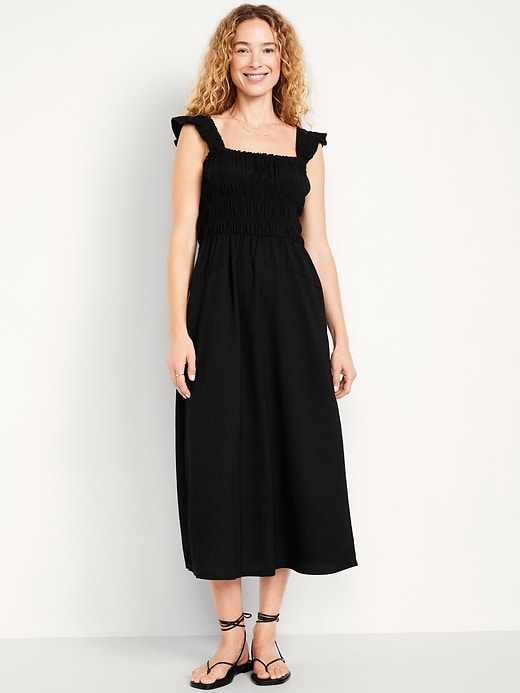 Image number 1 showing, Fit &amp; Flare Smocked Midi Dress