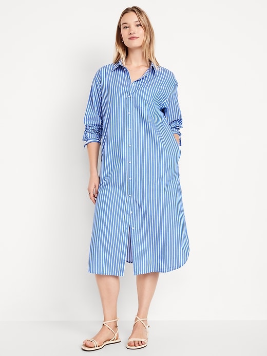 Image number 4 showing, Striped Midi Shirt Dress