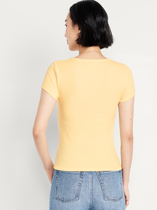 Image number 2 showing, Ribbed Square-Neck T-Shirt