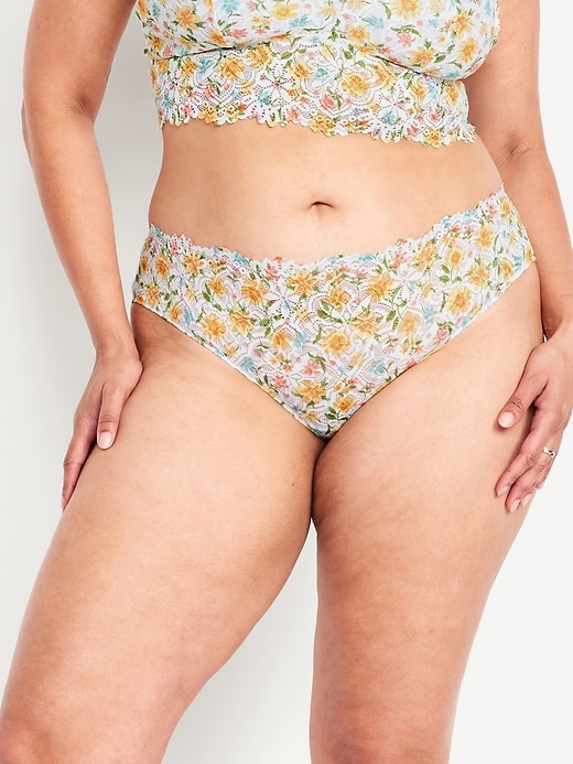 Image number 7 showing, Mid-Rise Lace Bikini Underwear