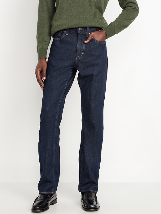 Image number 1 showing, Structured Straight Non-Stretch Jeans