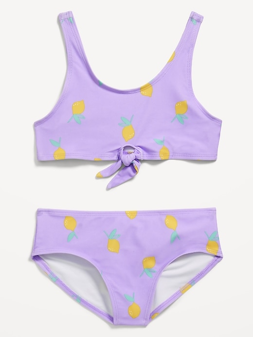 View large product image 1 of 1. Printed Tie-Knot Bikini Swim Set for Girls