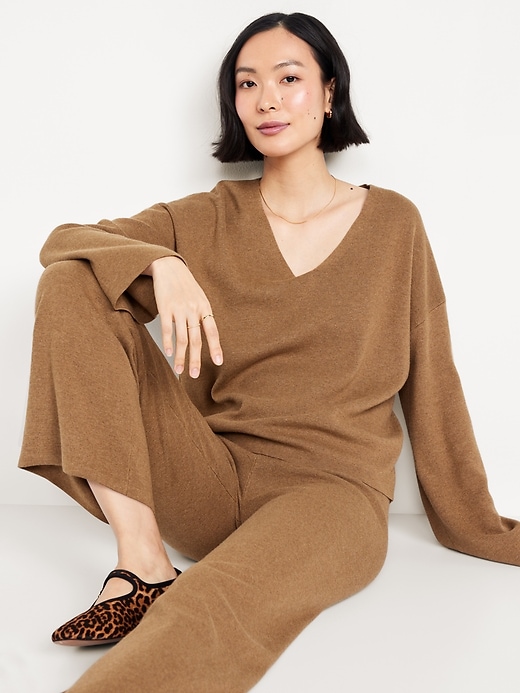 Image number 3 showing, Bell-Sleeve V-Neck Sweater