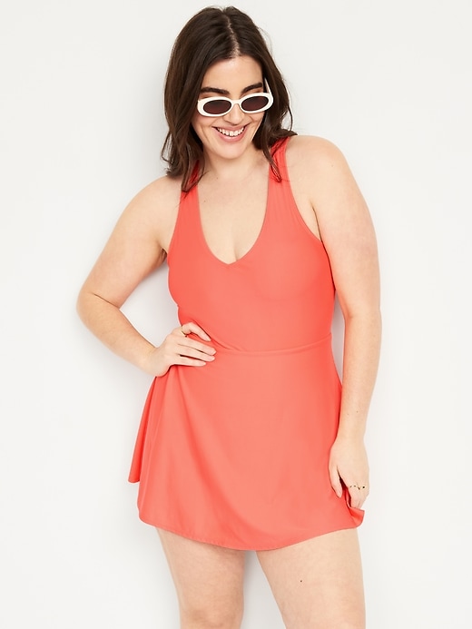 Image number 3 showing, V-Neck Swim Dress