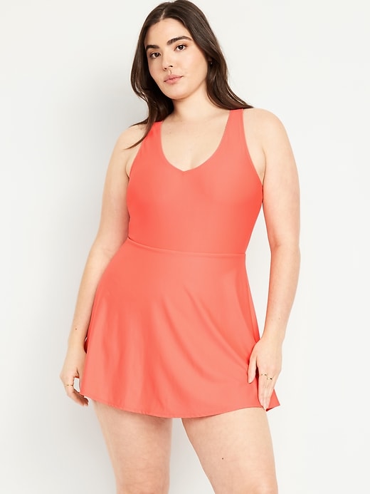 Image number 5 showing, V-Neck Swim Dress