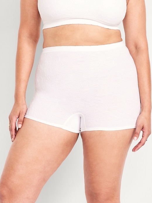 Image number 7 showing, Mid-Rise Seamless Lace Boyshort Underwear