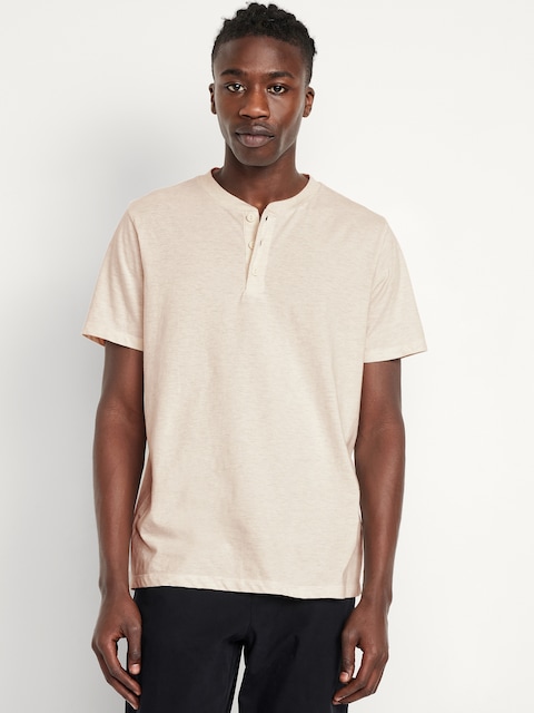 Henley T-Shirt - Light Oatmeal