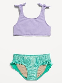 Image number 1 showing, Tie-Knot Swim Top and Ruffled Bikini Swim Set for Toddler & Baby