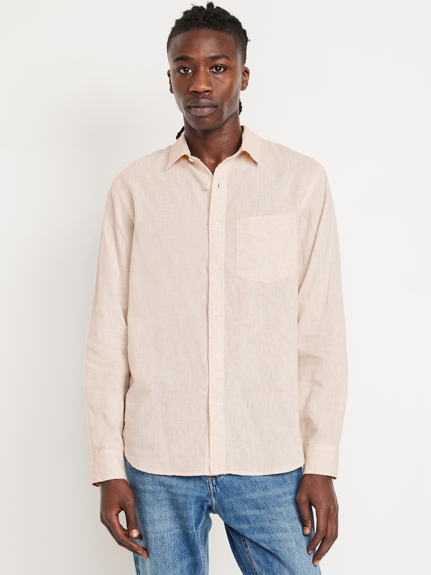 Relaxed Fit Linen-Blend Shirt