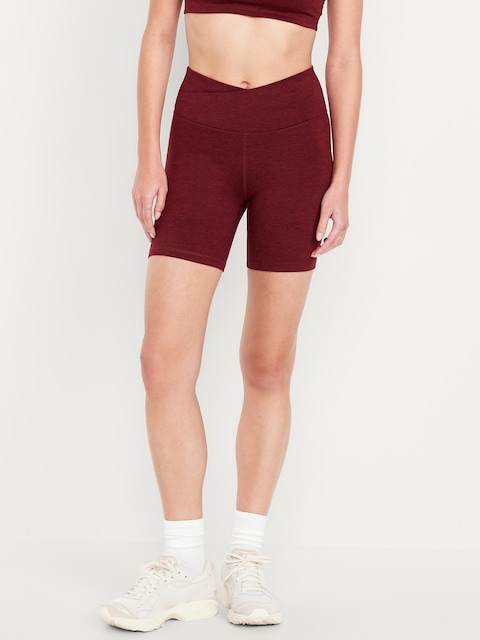 Extra High-Waisted CloudComfy Biker Shorts -- 6-inch inseam - Clove