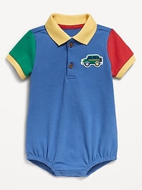 Image number 2 showing, Short-Sleeve Polo One-Piece for Baby