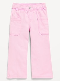 View large product image 3 of 3. High-Waisted Baggy Wide-Leg Pull-On Pants for Toddler Girls