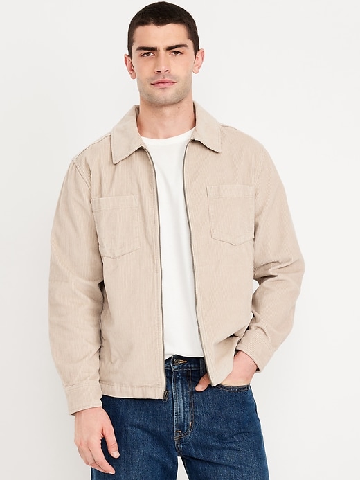 Image number 1 showing, Loose Fit Corduroy Zip Shirt