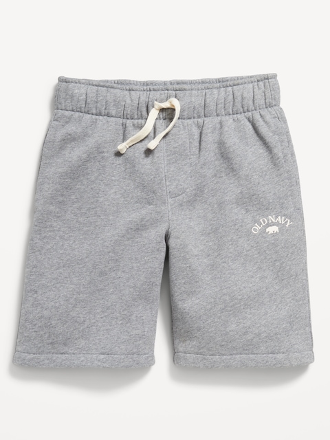 Below Knee Fleece Logo-Graphic Jogger Shorts for Boys - Gray