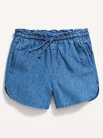 Image number 1 showing, Dolphin-Hem Chambray Shorts for Toddler Girls