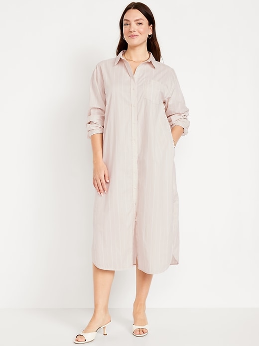 Image number 4 showing, Striped Midi Shirt Dress