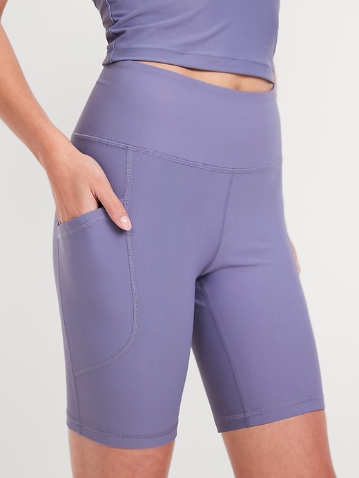 Image number 3 showing, High-Waisted PowerSoft Biker Shorts -- 8-inch inseam