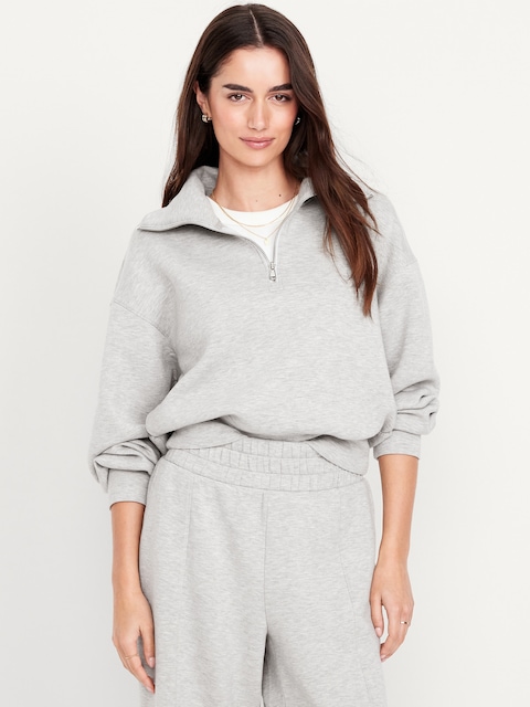 Bounce Fleece Half-Zip Pullover Sweatshirt - Light Heather Gray