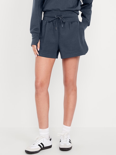 Extra High-Waisted Dynamic Fleece Sweat Shorts - Dusk Navy