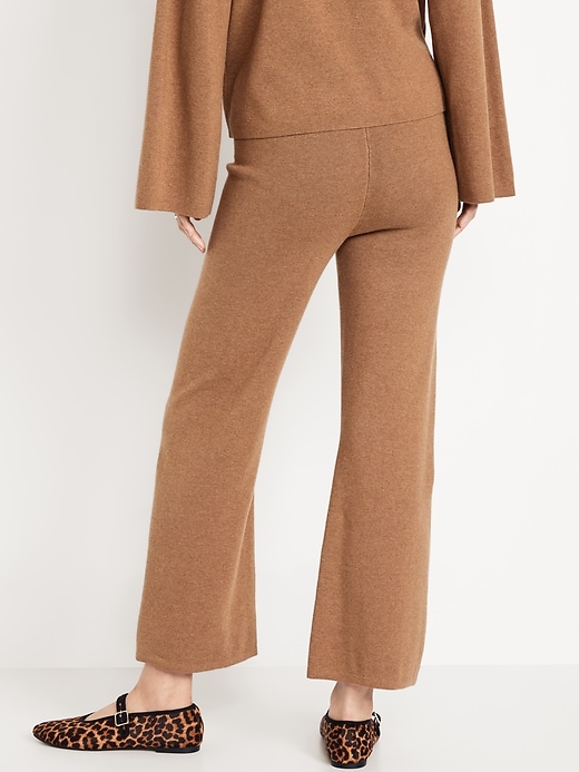 Image number 2 showing, High-Waisted Crop Kick Flare Sweater Pants